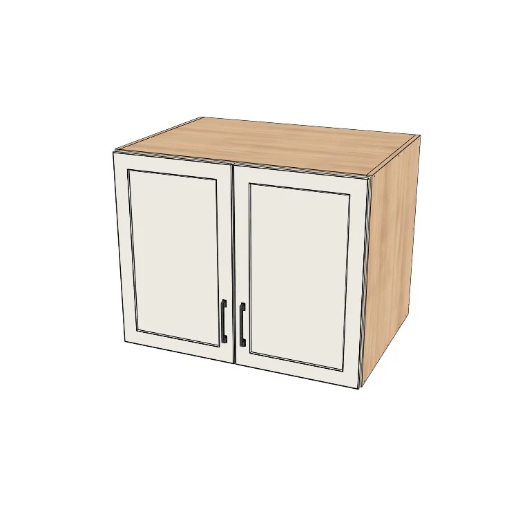 34" Wide x 27" High x 24" Deep Fridge/Stove Cabinet - (Hardrock Maple Melamine Boxes - Thermofoil Doors)