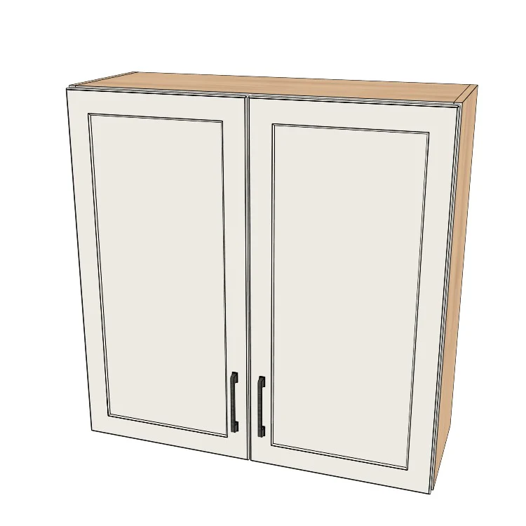34" Wide x 34" High Wall Cabinet - (Hardrock Maple Melamine Boxes - Thermofoil Doors)