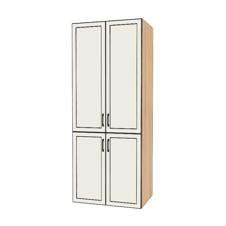 35" Wide Tall Pantry Cabinet - (Hardrock Maple Melamine Boxes - Thermofoil Doors) 24 D