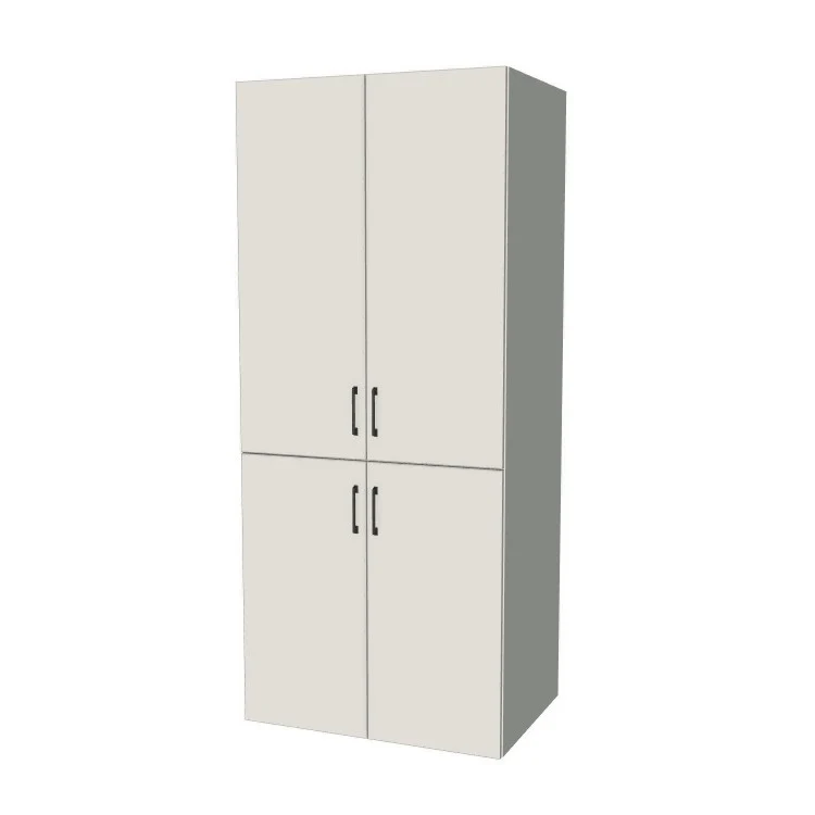 35" Wide Tall Pantry Cabinet - (White Melamine Boxes - Flat Panel Doors) 24 D