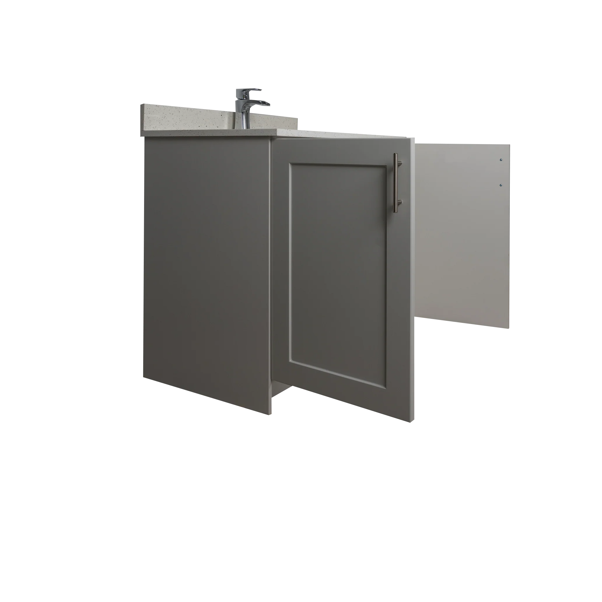 36" MDF - 2 Door - Light Grey - Shaker Doors - Softclose Hardware - Image 5