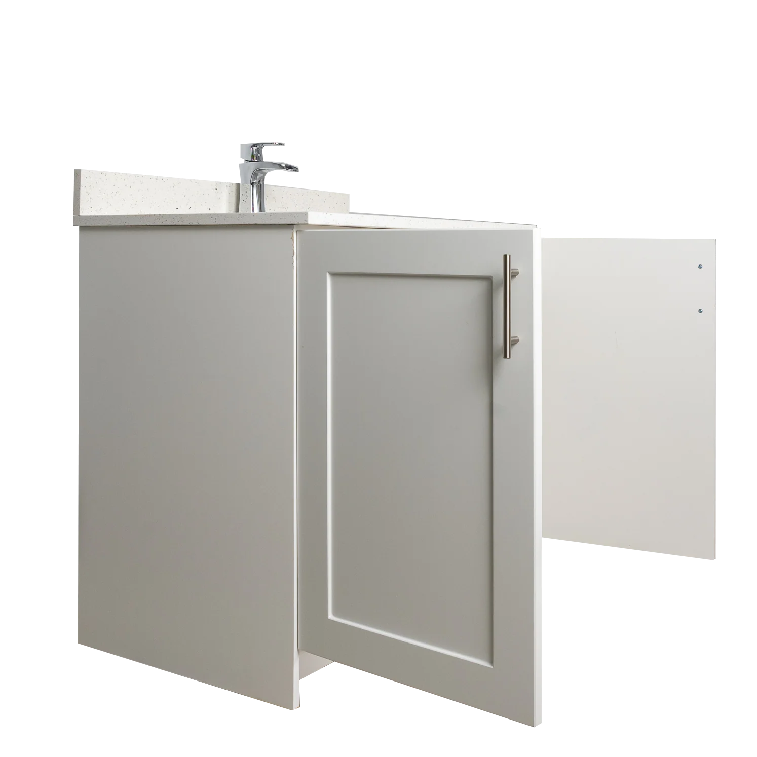 36" MDF - 2 Door - White - Shaker Doors - Softclose Hardware - Image 4