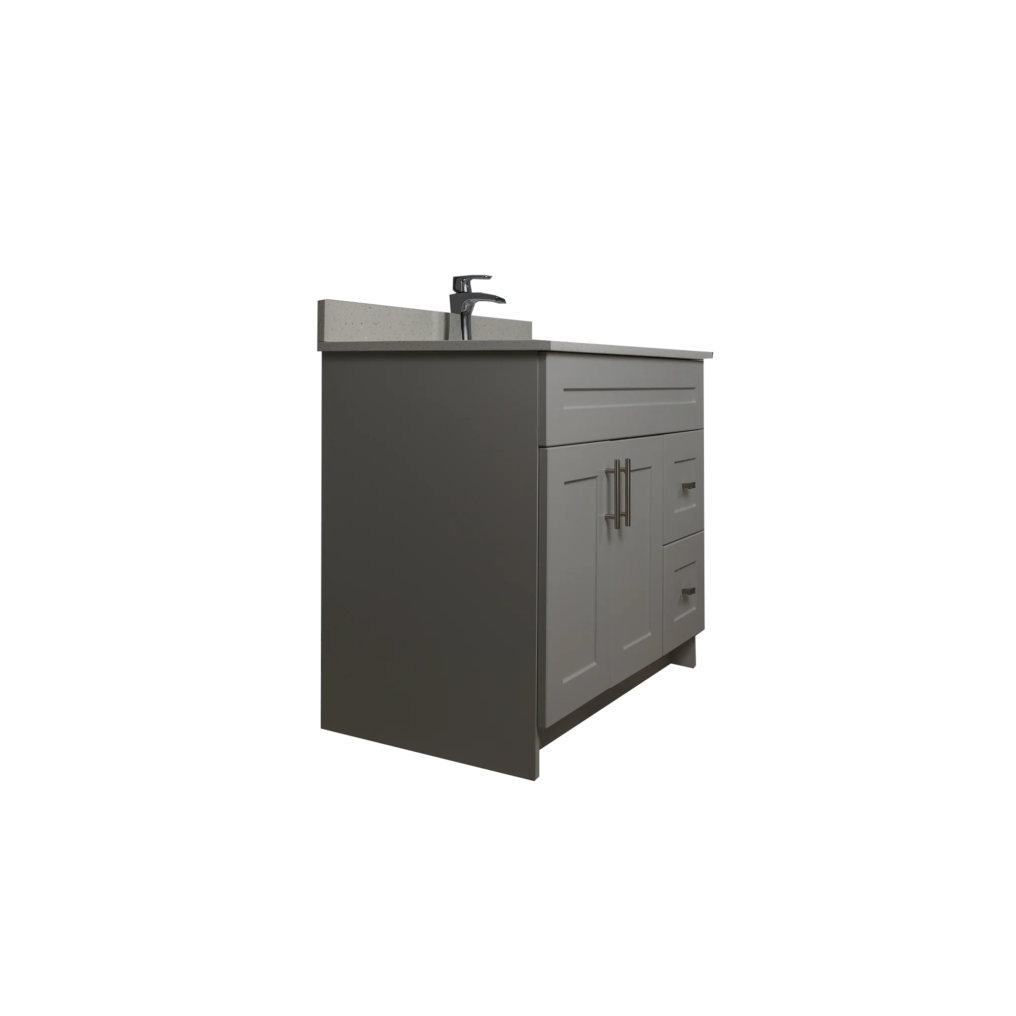 36" MDF - Left Side Draw - Light Grey - Shaker Doors - Softclose Hardware - Image 3