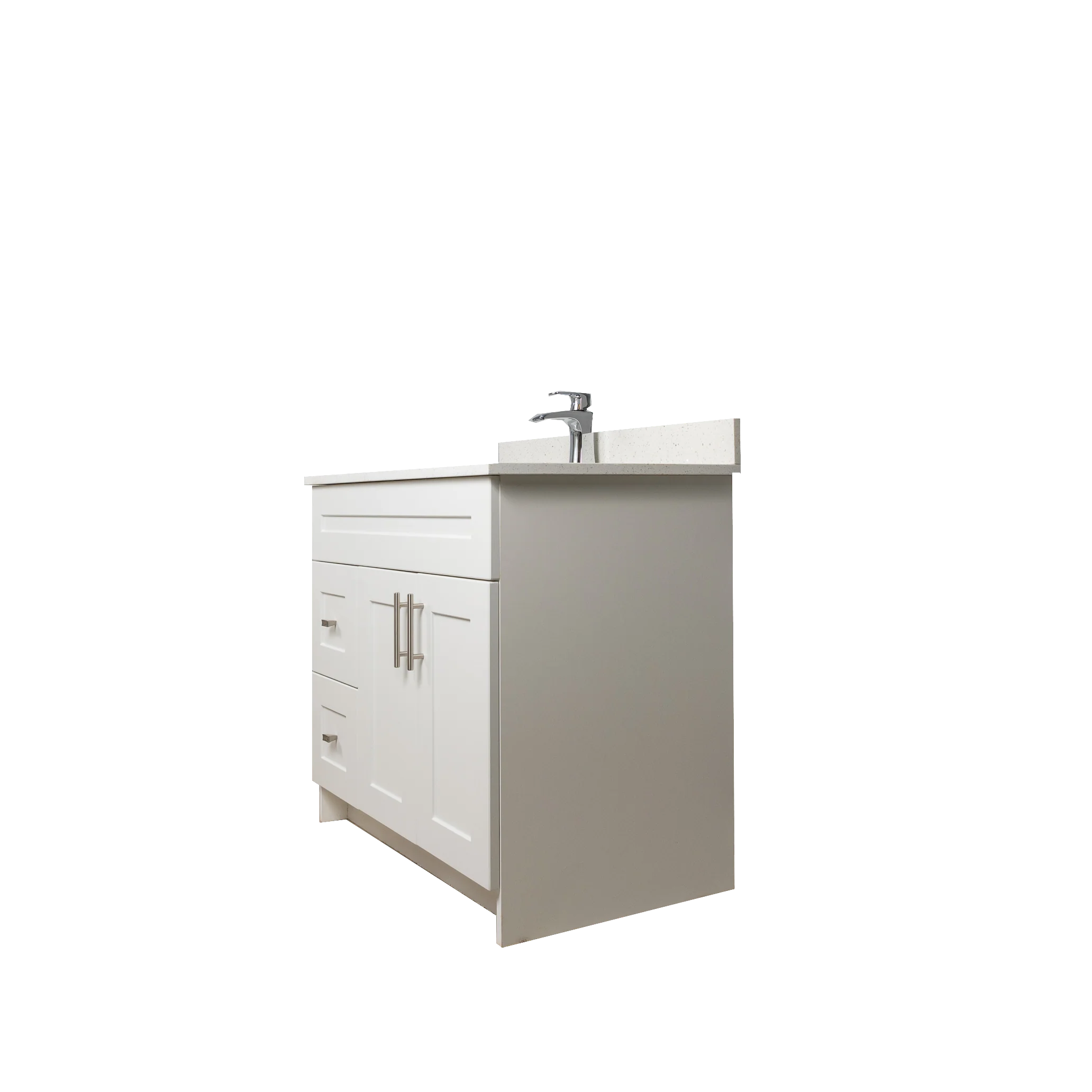 36" MDF - Left Side Draw - White - Shaker Doors - Softclose Hardware - Image 3