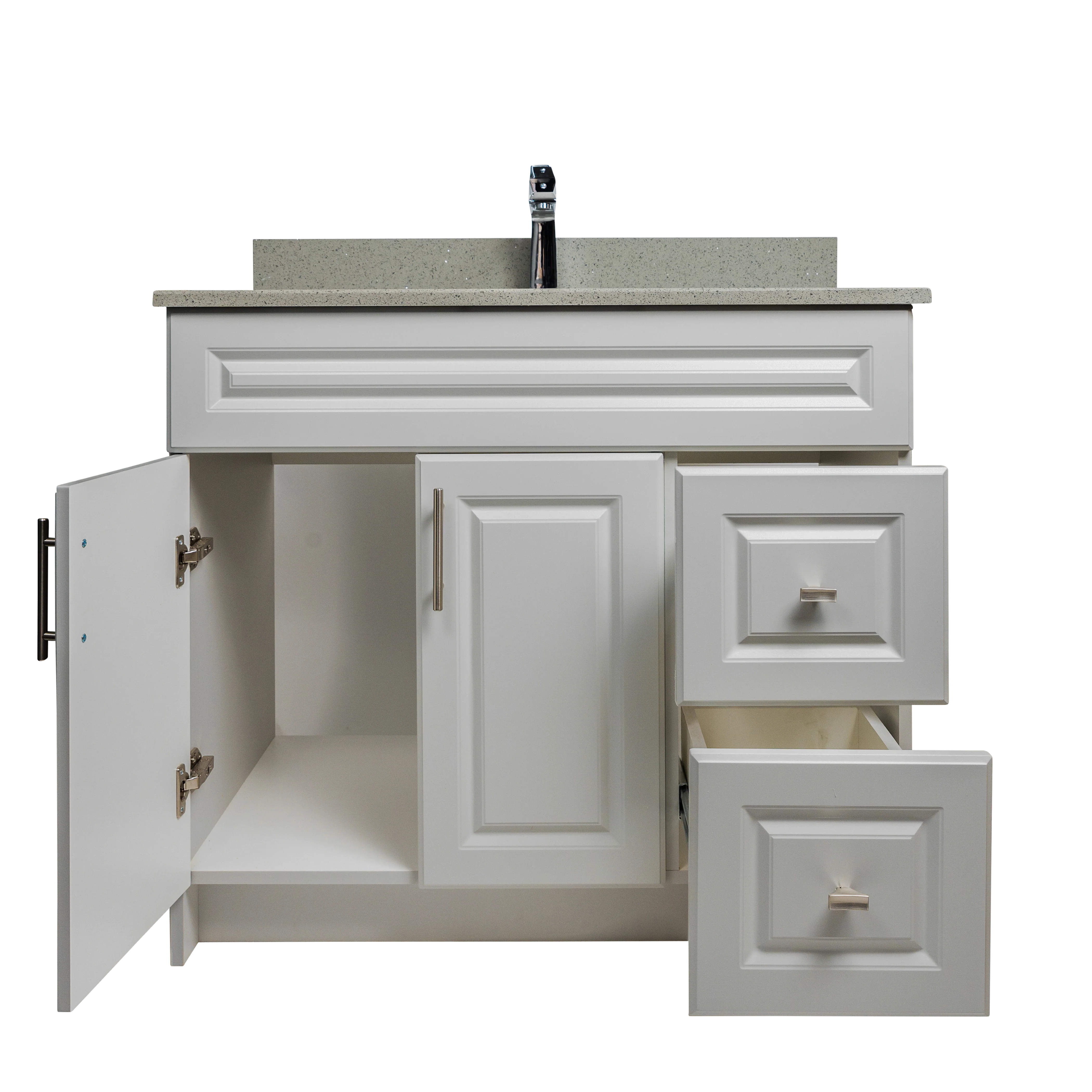 36" MDF - Right Side Draw - Light Grey - Raised Panel Doors - Image 3