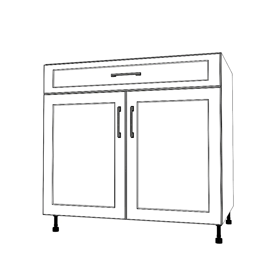 36" Wide Base Cabinet With Drawer On Top - Thermofoil Doors