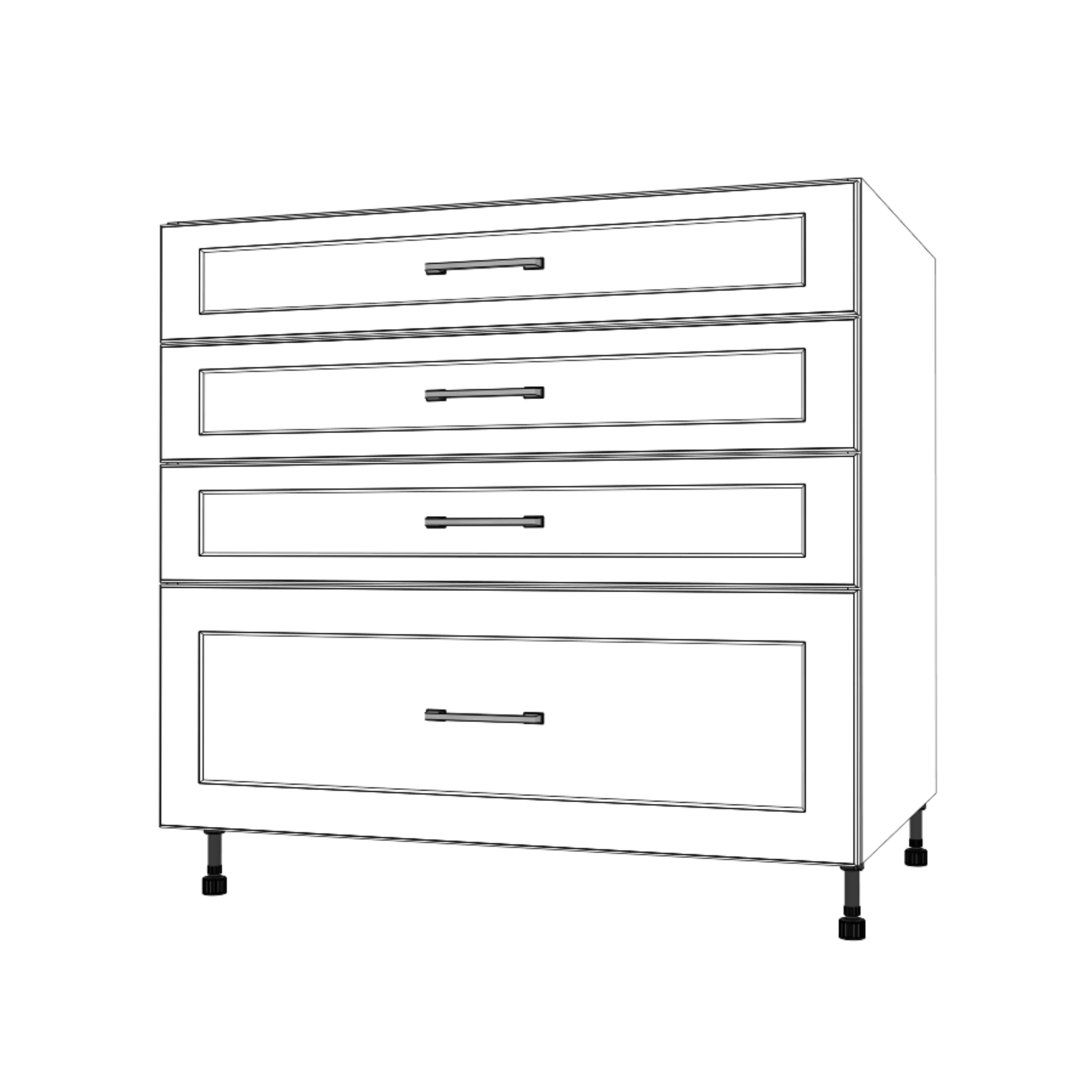 36" Wide Drawer Cabinet - Painted Doors - Image 2