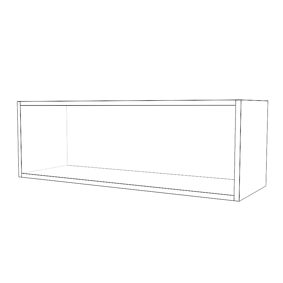 36" Wide x 12" High Fridge Cabinet - Thermofoil Doors - Image 2