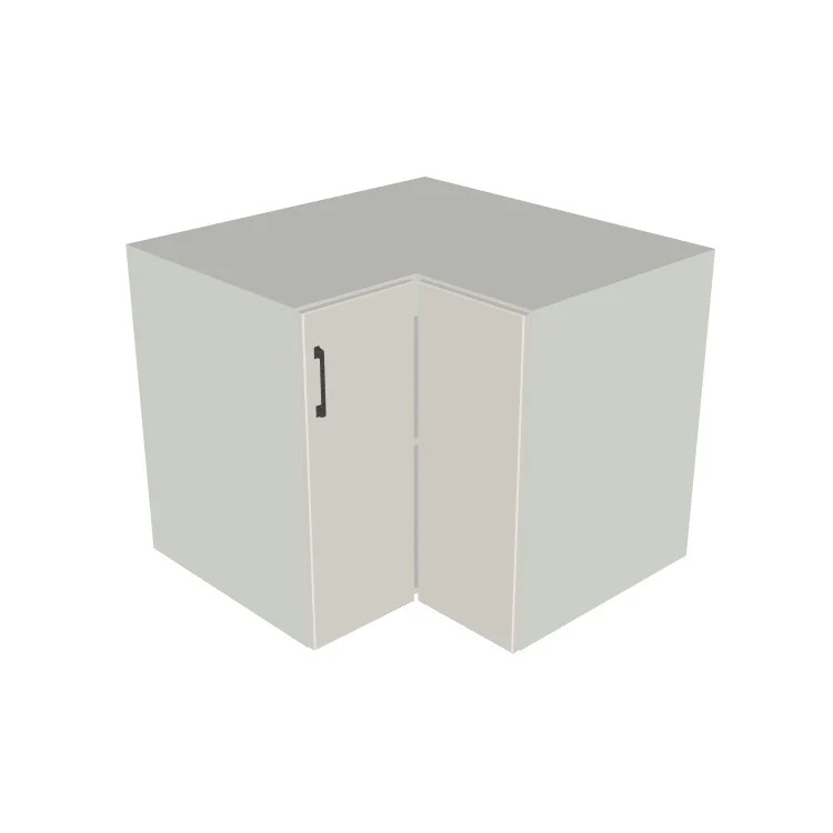 37x37" L Shape Base Corner Cabinet - (White Melamine Boxes - Flat Panel Doors)
