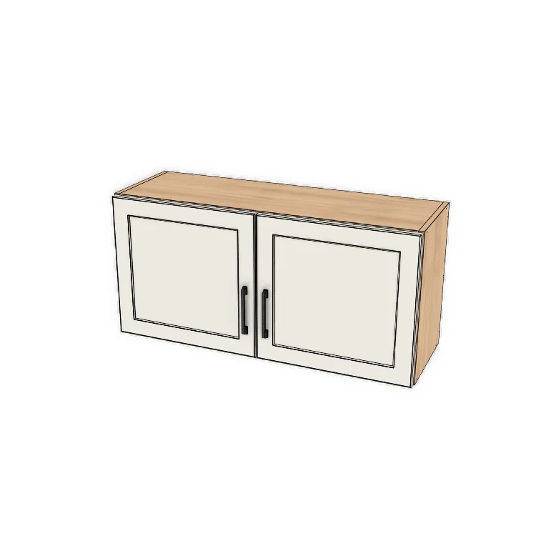38" Wide x 18" High Fridge/Stove Cabinet - (Hardrock Maple Melamine Boxes - Thermofoil Doors)