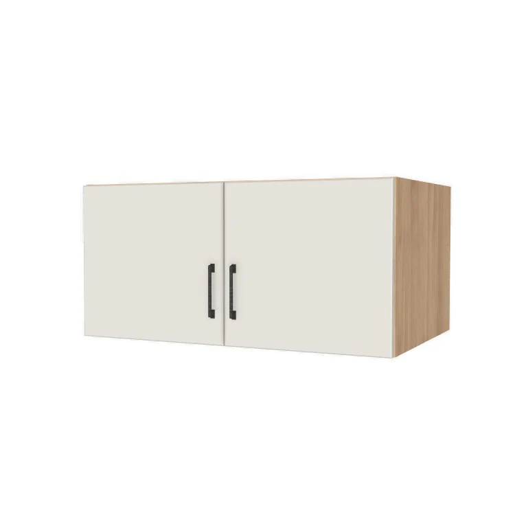 38" Wide x 18" High x 24" Deep Fridge/Stove Cabinet - (Hardrock Maple Melamine Boxes - Flat Panel Doors)