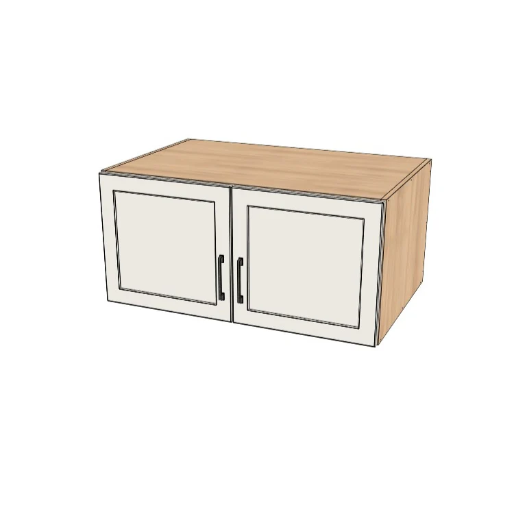 38" Wide x 18" High x 24" Deep Fridge/Stove Cabinet - (Hardrock Maple Melamine Boxes - Thermofoil Doors)