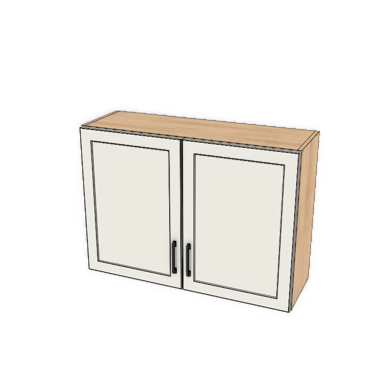 38" Wide x 27" High Fridge/Stove Cabinet - (Hardrock Maple Melamine Boxes - Painted Doors)