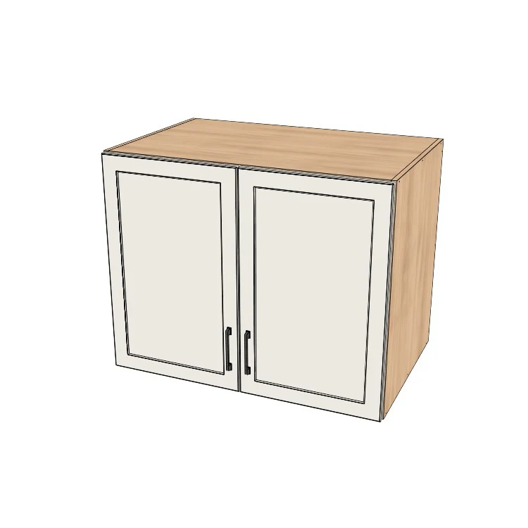 38" Wide x 30" High x 24" Deep Fridge/Stove Cabinet - (Hardrock Maple Melamine Boxes - Thermofoil Doors)