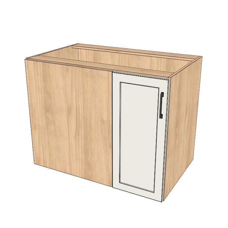 40" Blind Corner Base Cabinet - Door on Right/Left Side - (Hardrock Maple Melamine Boxes - Painted Doors)