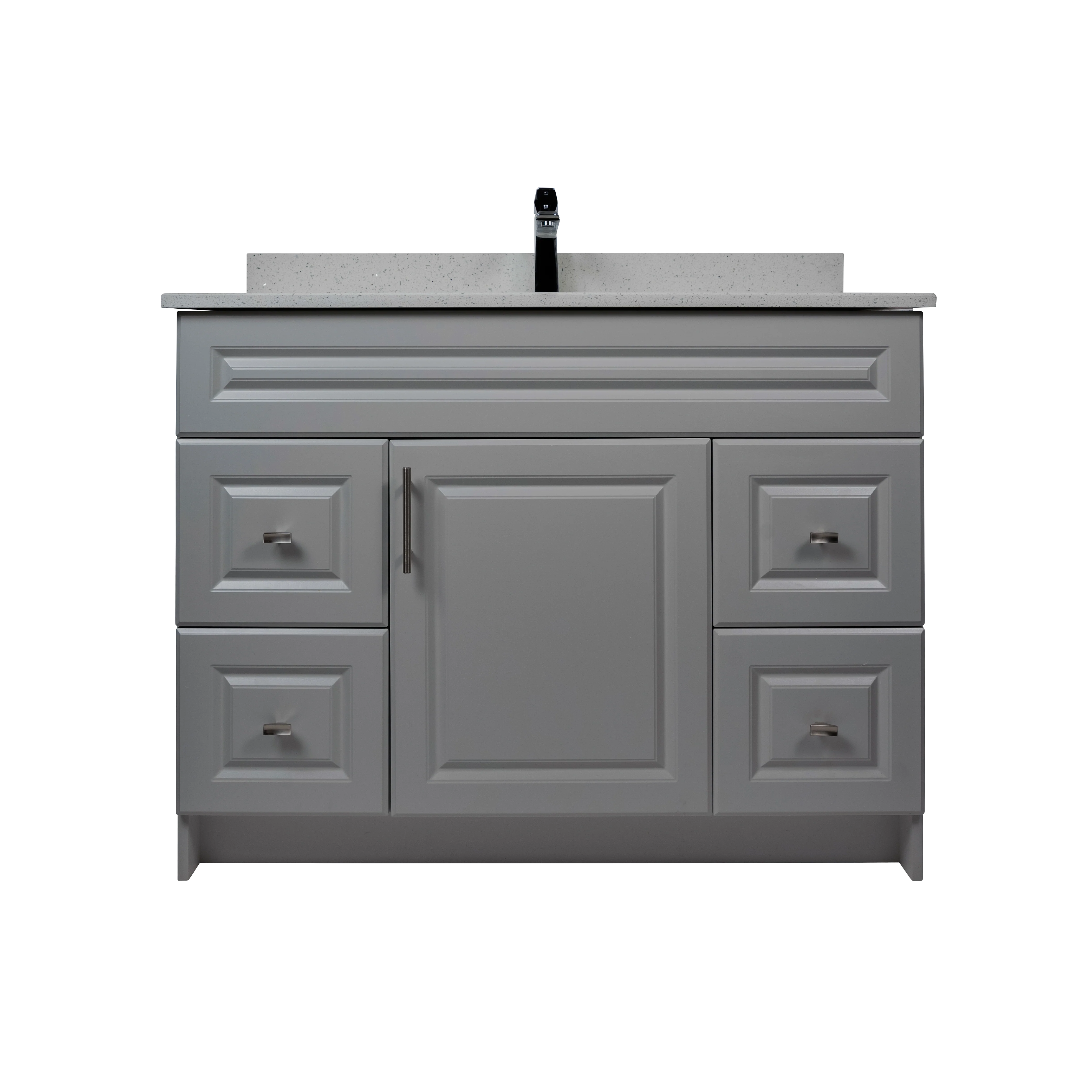 42" MDF - Both Side Draw - Light Grey - Raised Panel Doors