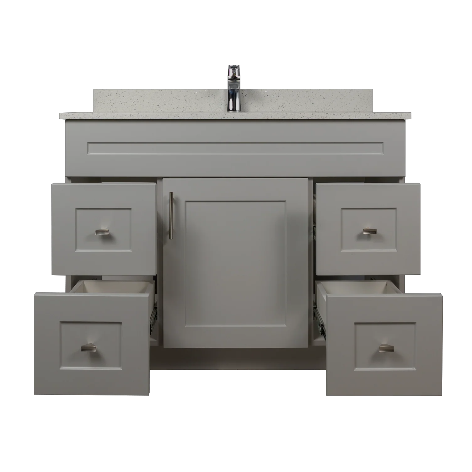 42" MDF - Both Side Draw - Light Grey - Shaker Doors - Softclose Hardware - Image 7