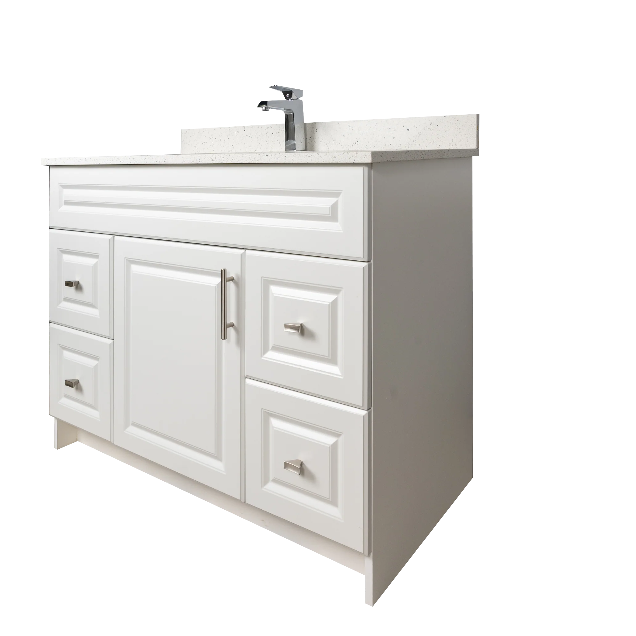 42" MDF - Both Side Draw - White - Raised Panel Doors - Image 3