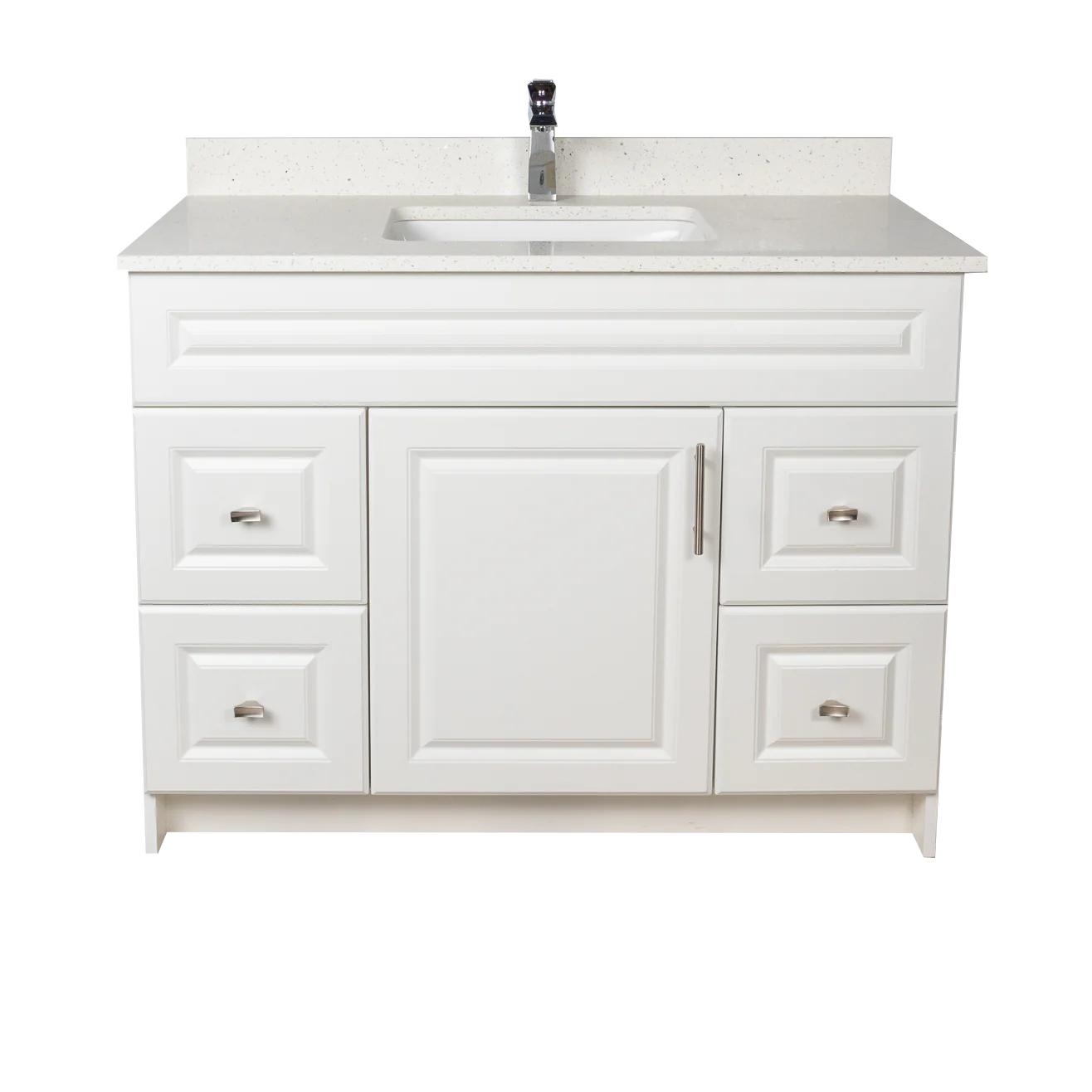 42" MDF - Both Side Draw - White - Raised Panel Doors - Image 4
