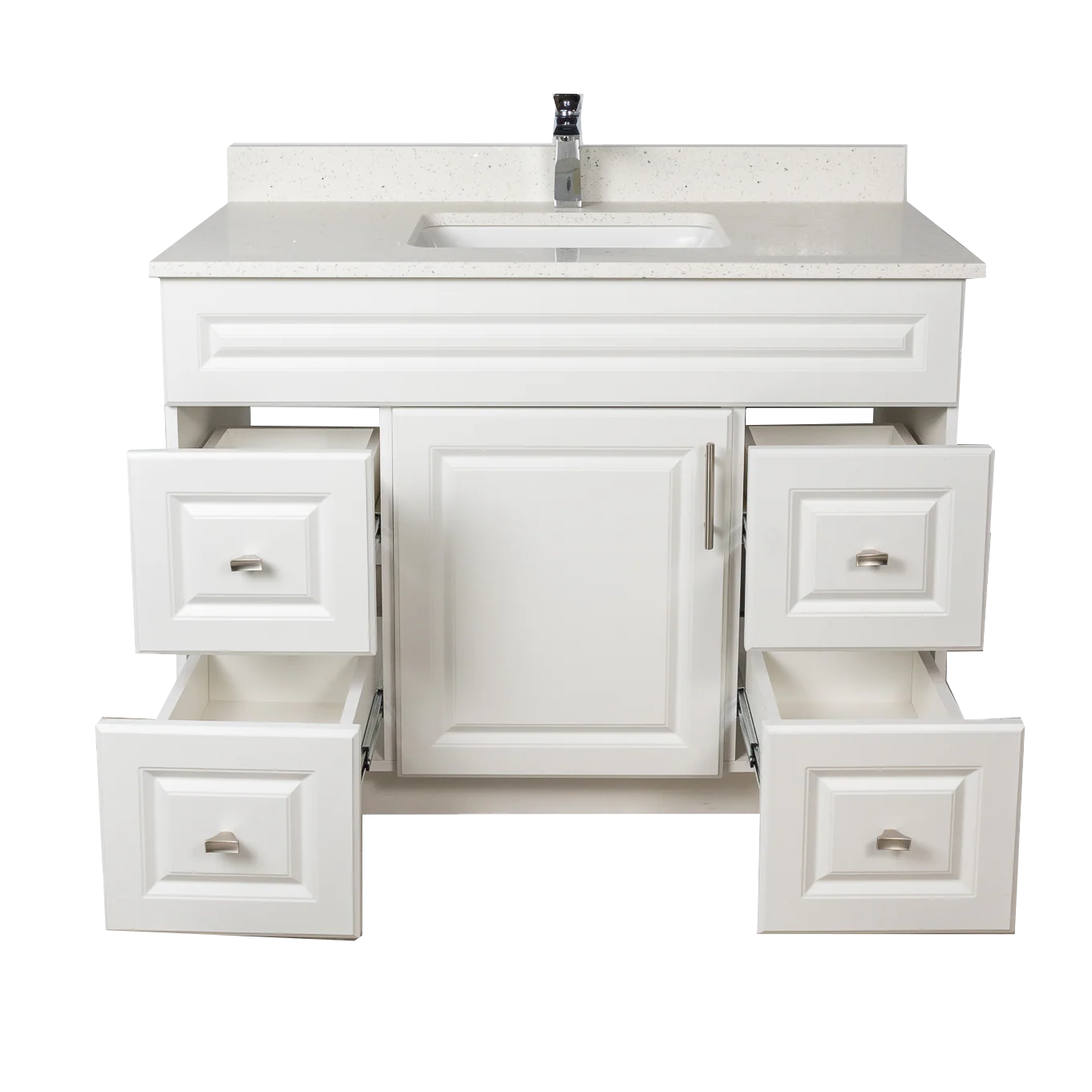 42" MDF - Both Side Draw - White - Raised Panel Doors - Image 5