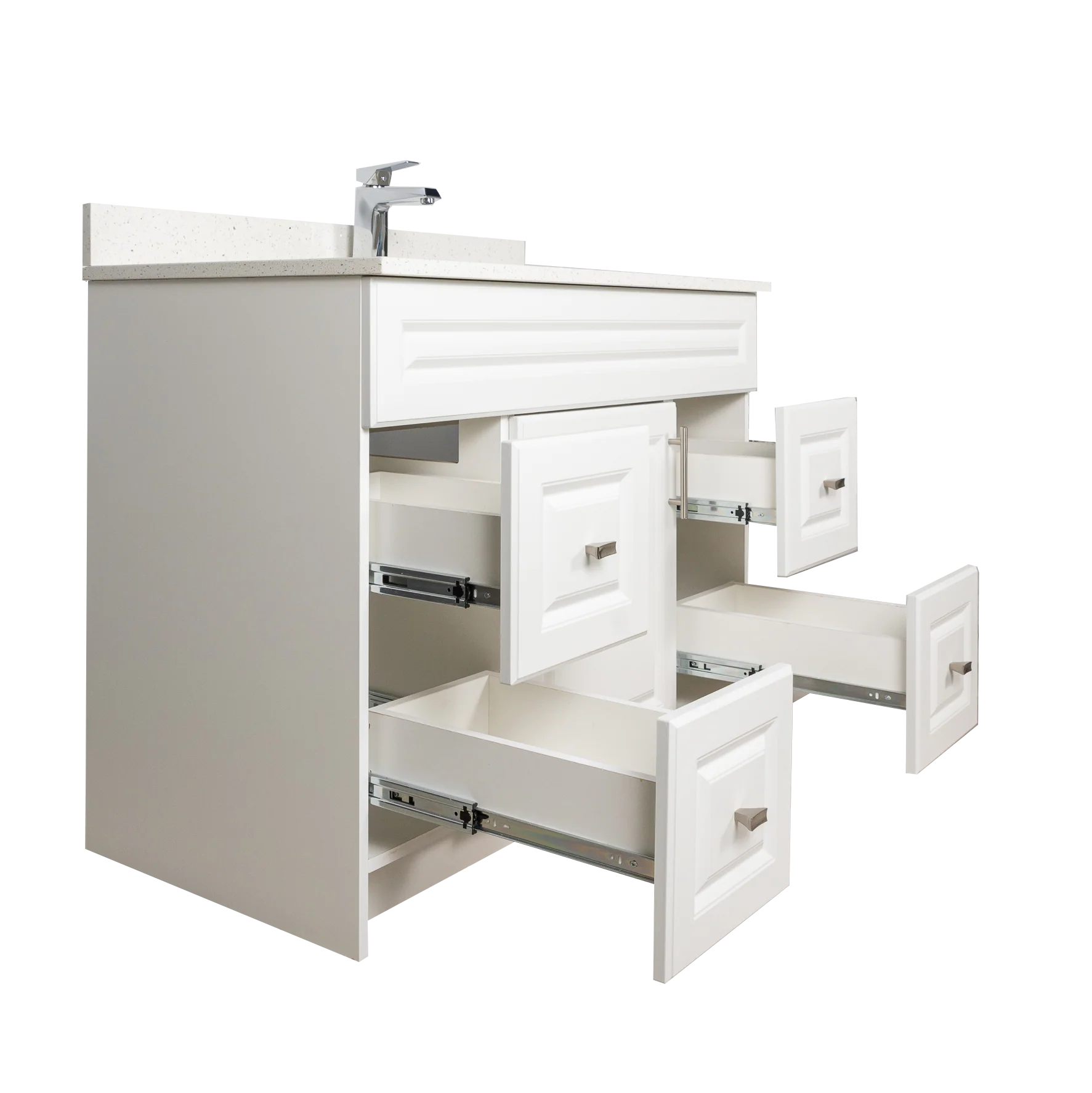 42" MDF - Both Side Draw - White - Raised Panel Doors - Image 6