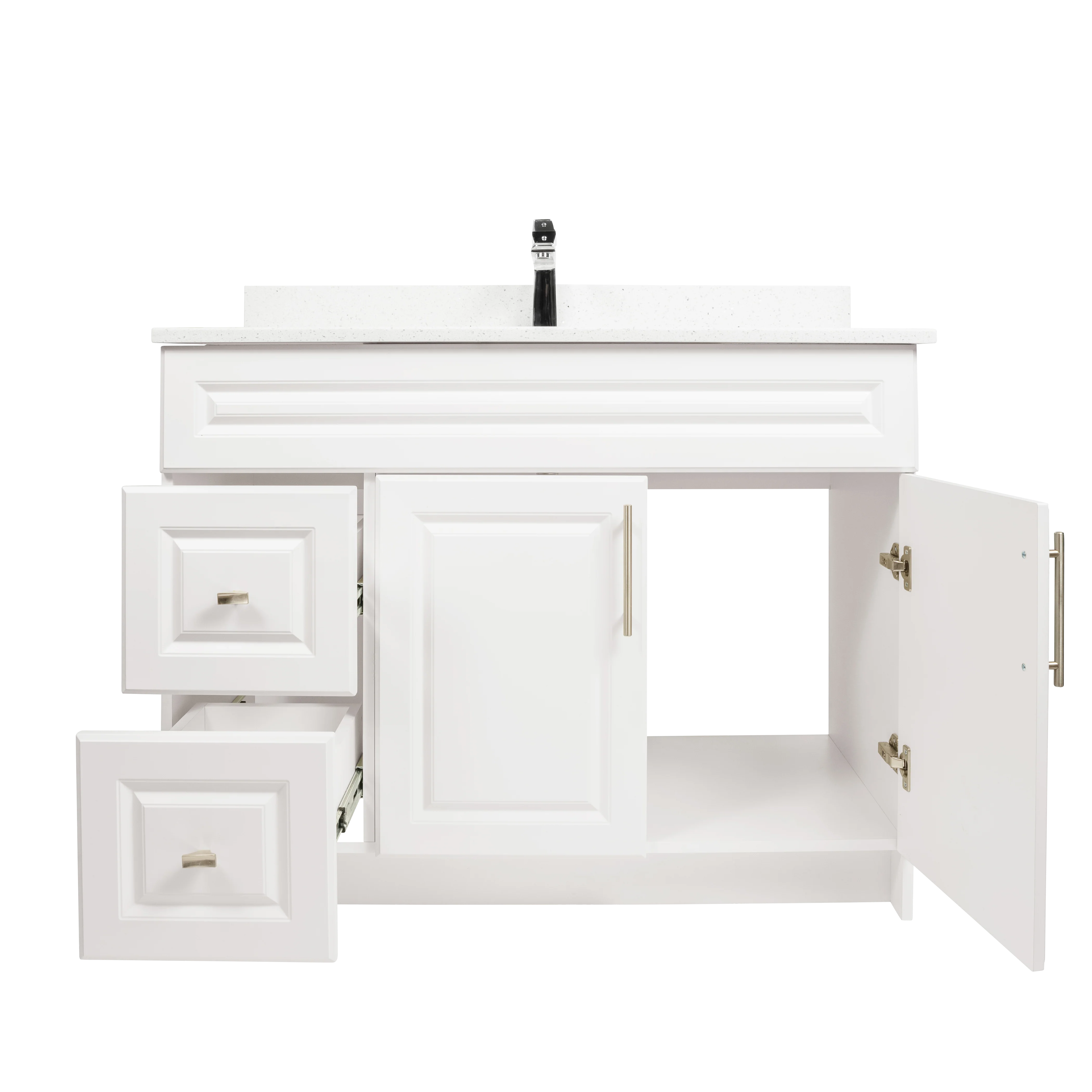 42" MDF - Left Side Draw - White - Raised Panel Doors - Image 3