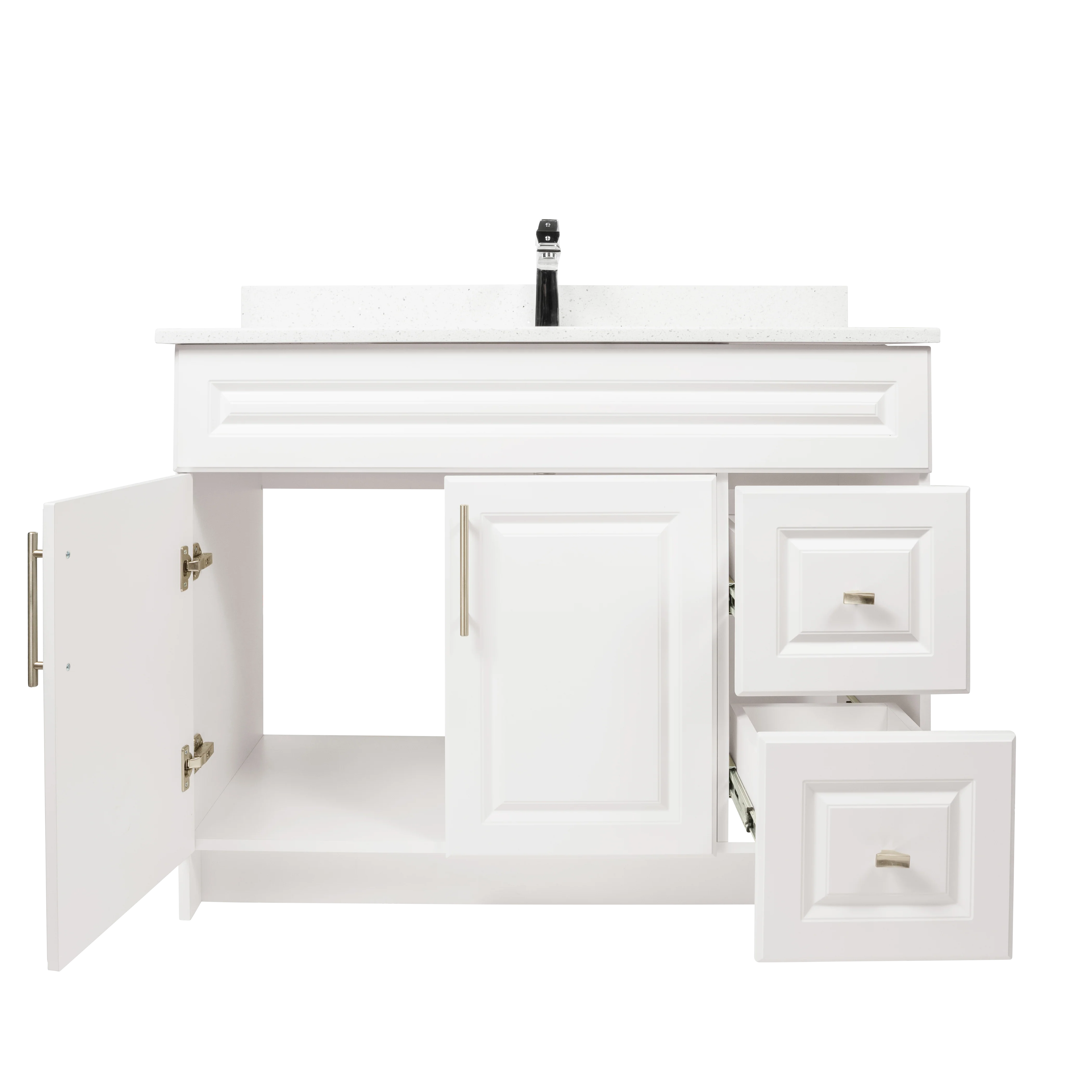 42" MDF - Right Side Draw - White - Raised Panel Doors - Image 3