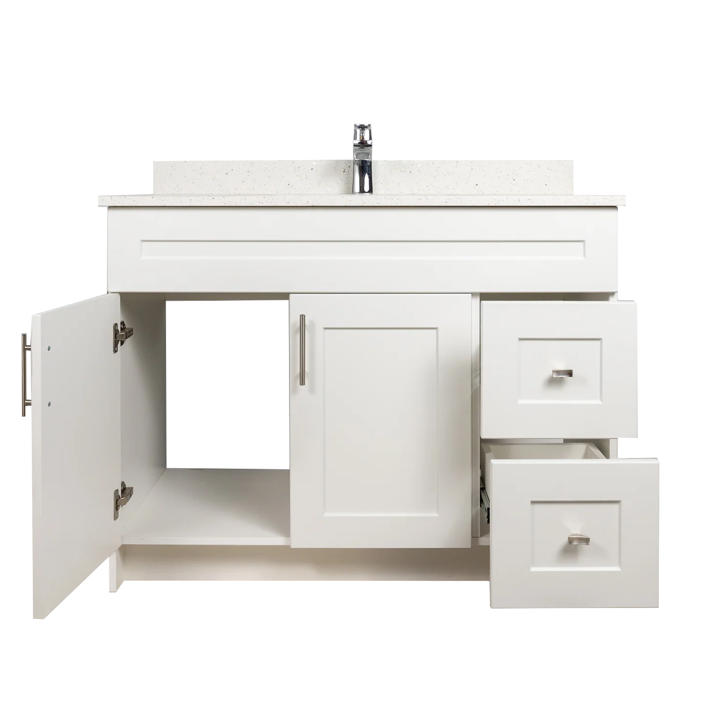 42" MDF - Right Side Draw - White - Shaker Doors - Softclose Hardware - Image 4