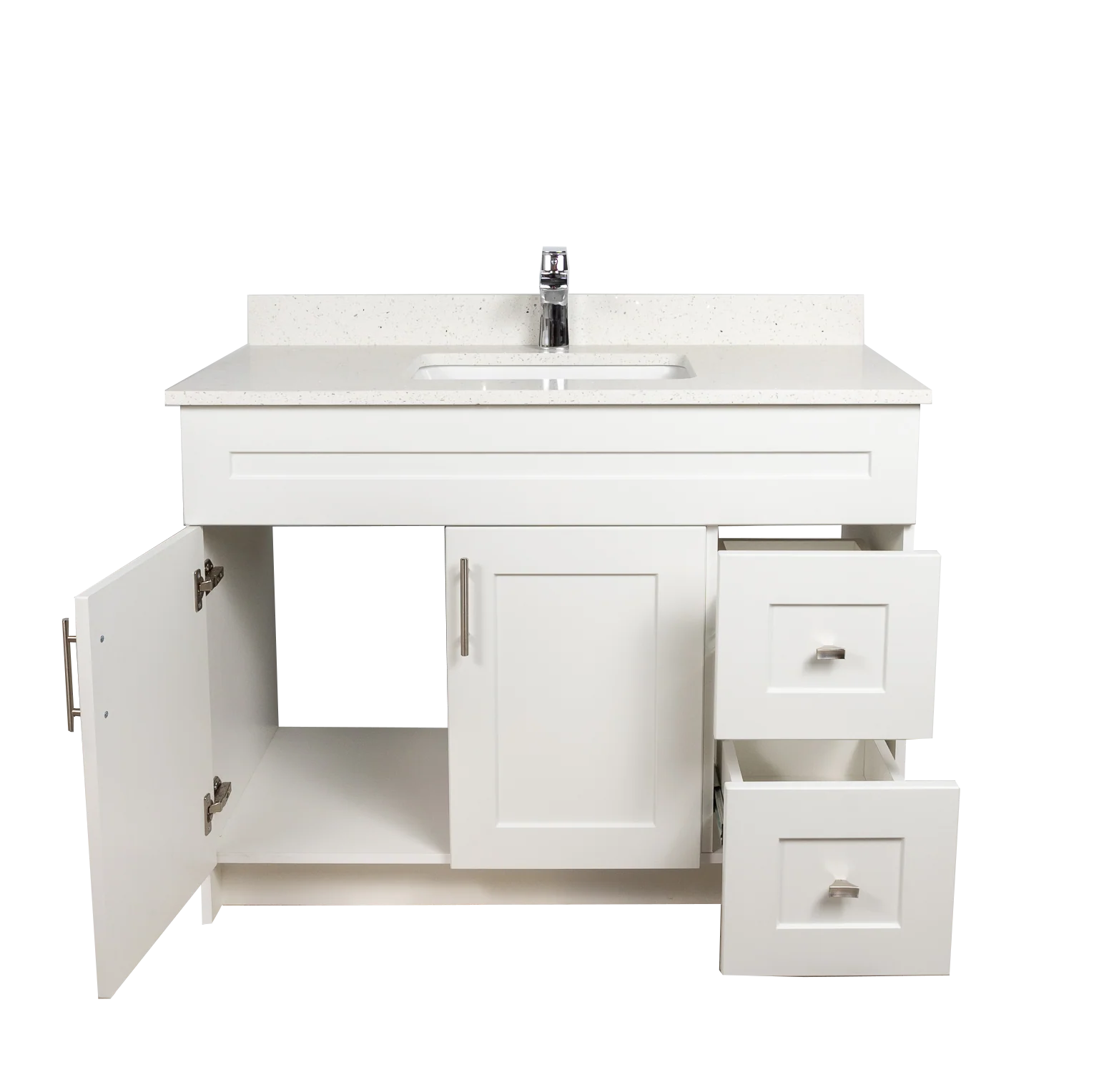 42" MDF - Right Side Draw - White - Shaker Doors - Softclose Hardware - Image 5