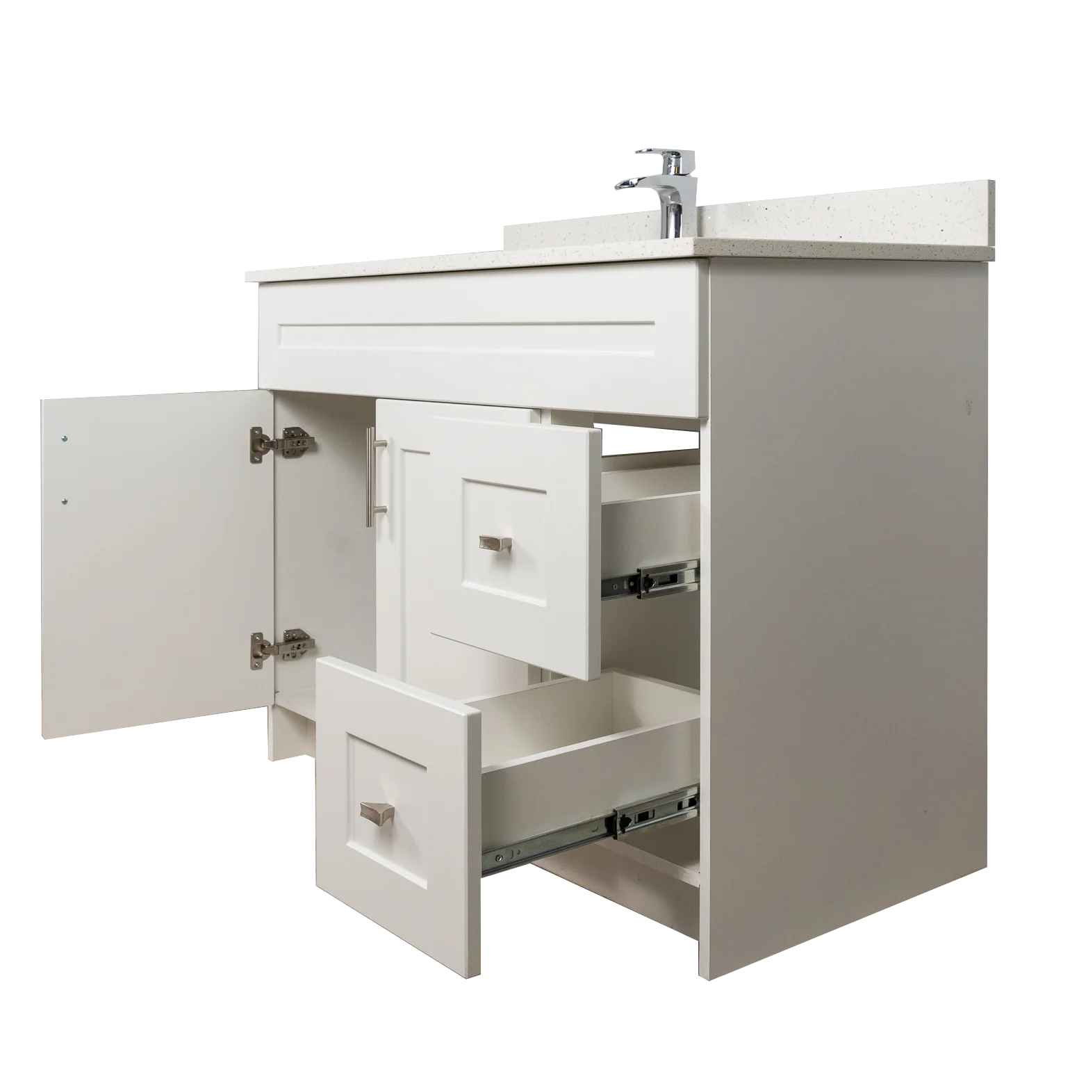 42" MDF - Right Side Draw - White - Shaker Doors - Softclose Hardware - Image 6