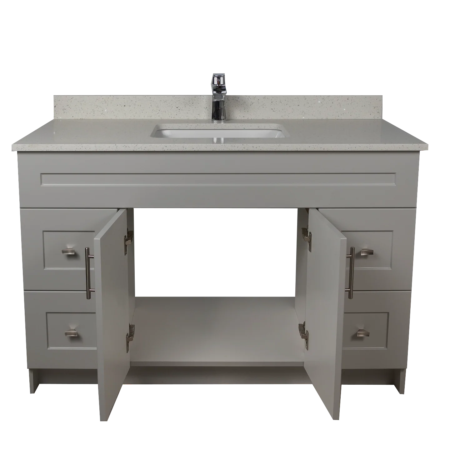 48" MDF - Both Side Draw - Light Grey - Shaker Doors - Softclose Hardware - Image 5