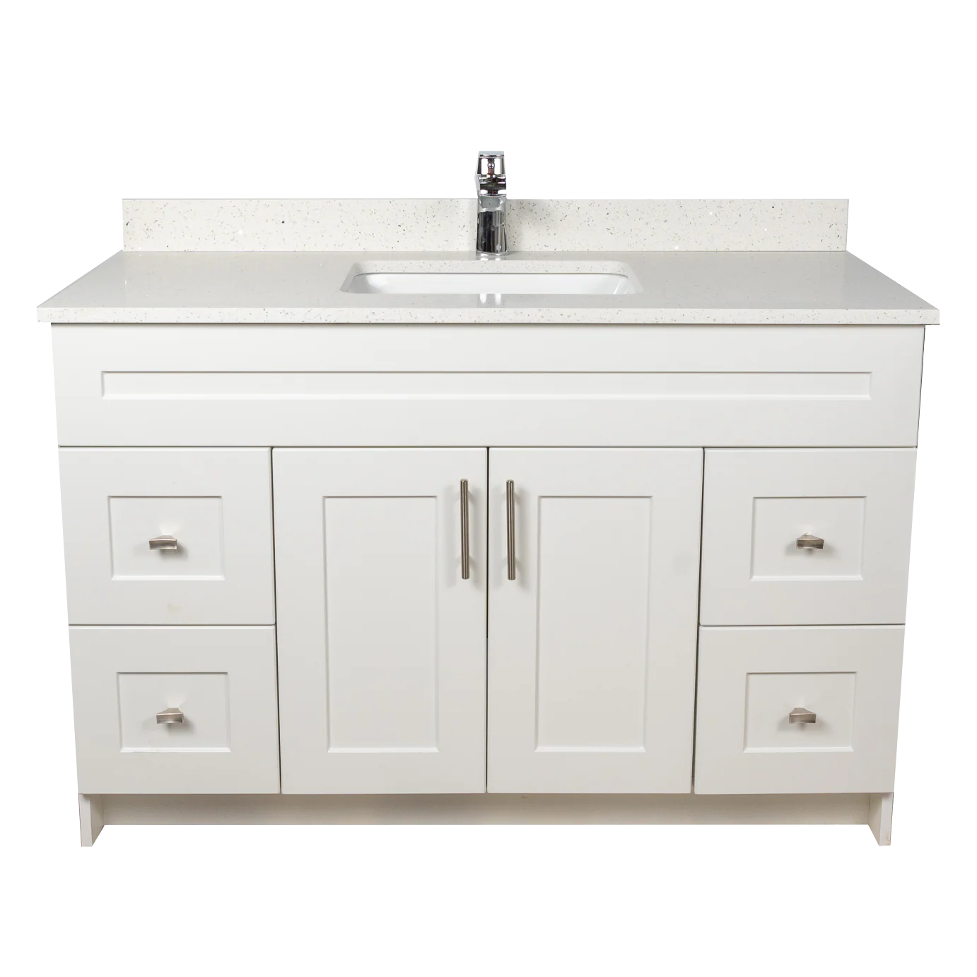 48" MDF - Both Side Draw - White - Shaker Doors - Softclose Hardware - Image 3