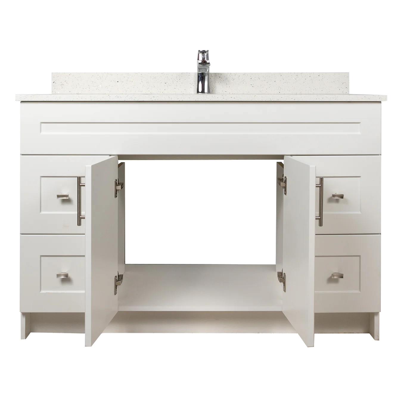 48" MDF - Both Side Draw - White - Shaker Doors - Softclose Hardware - Image 4