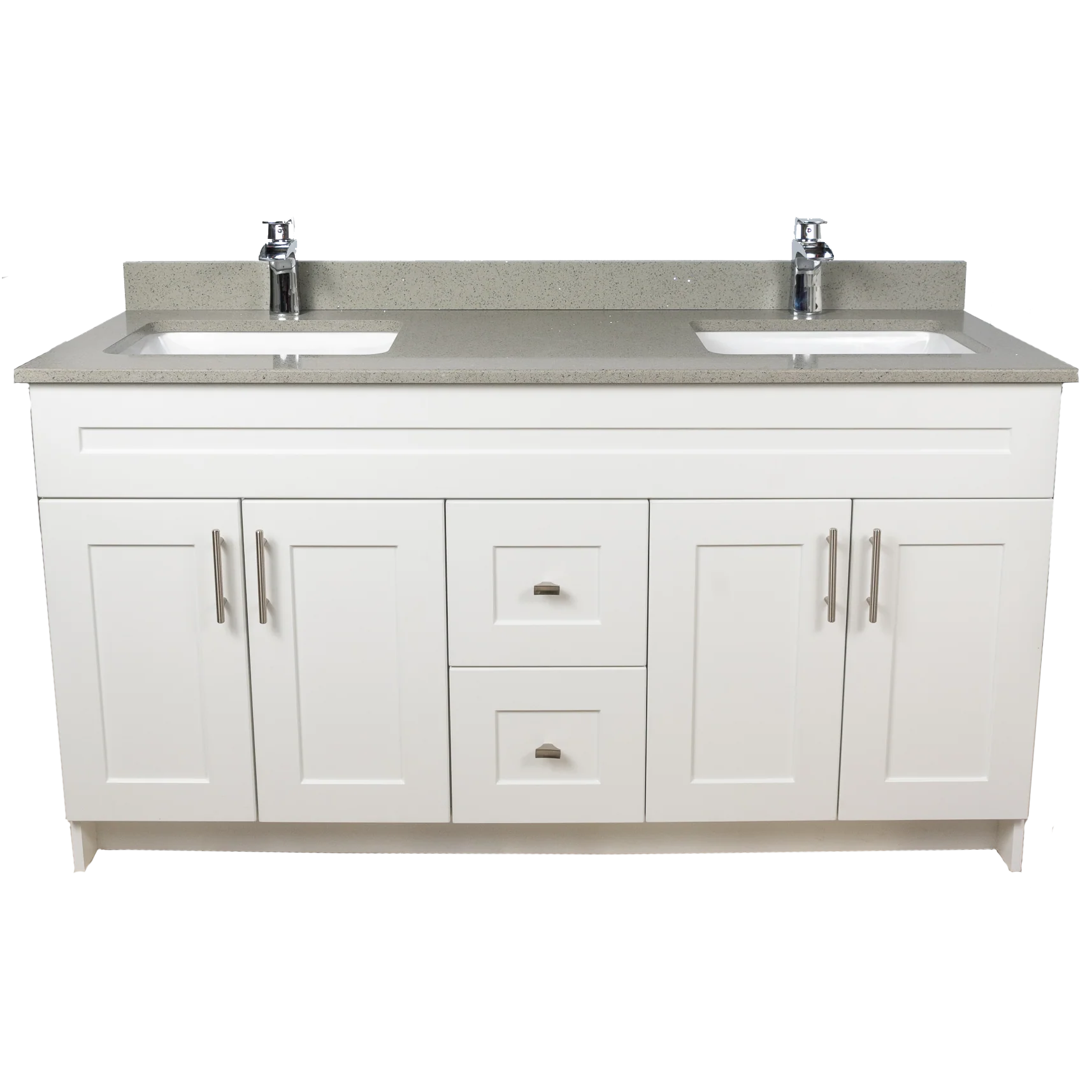 60" MDF - Double Sink - White - Shaker Doors - Softclose Hardware - Image 4