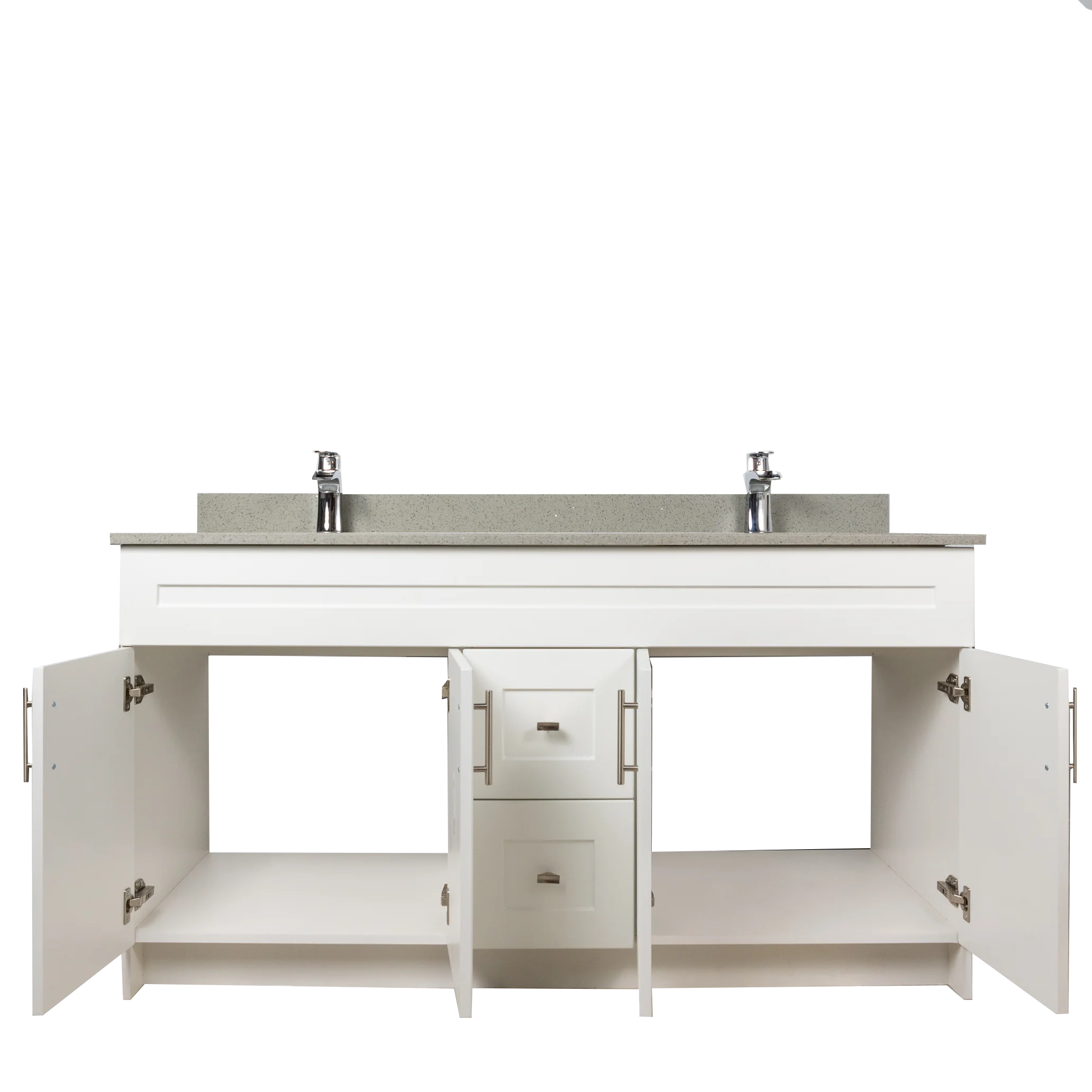 60" MDF - Double Sink - White - Shaker Doors - Softclose Hardware - Image 5