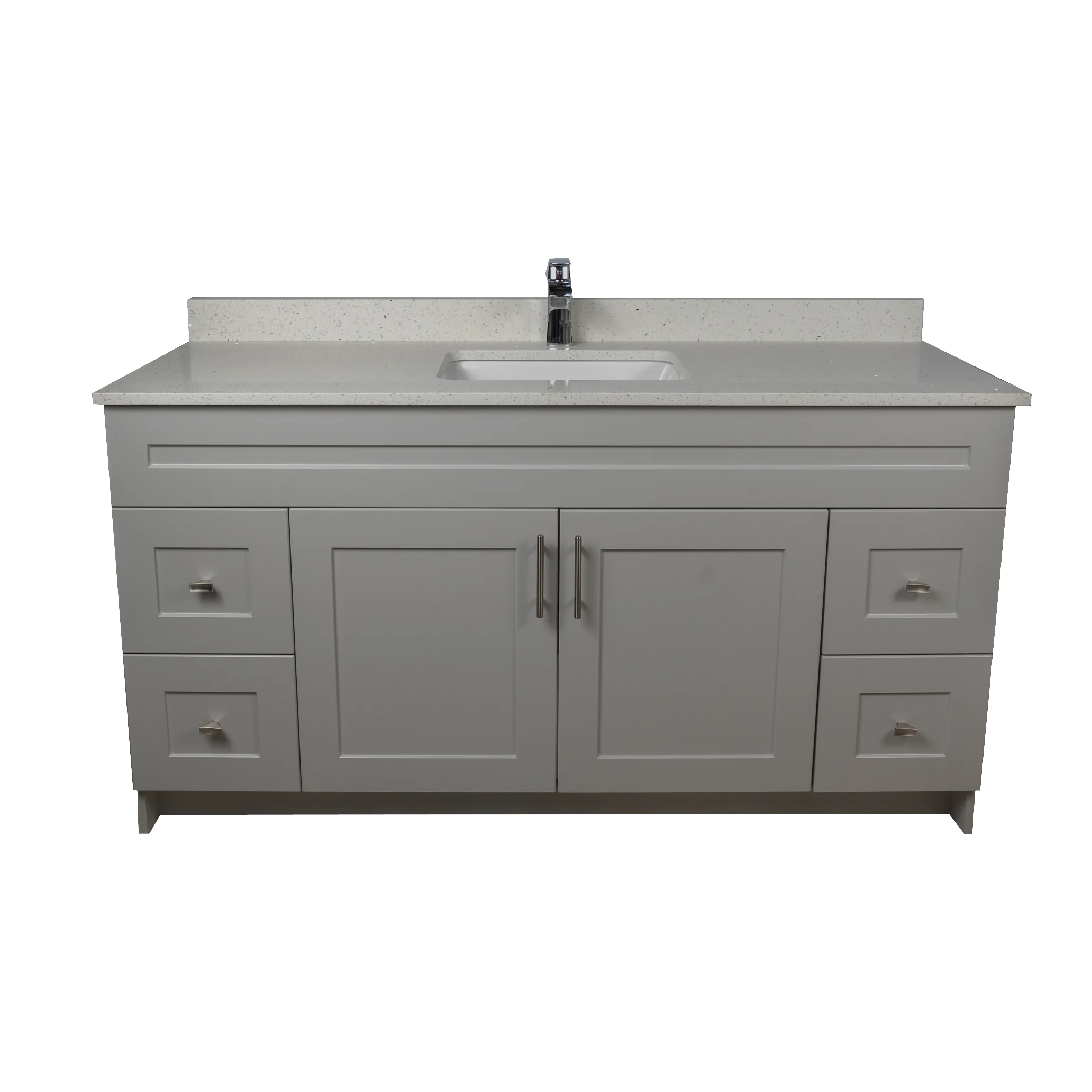 60" MDF - Single Sink - Light Grey - Shaker Doors - Softclose Hardware - Image 5