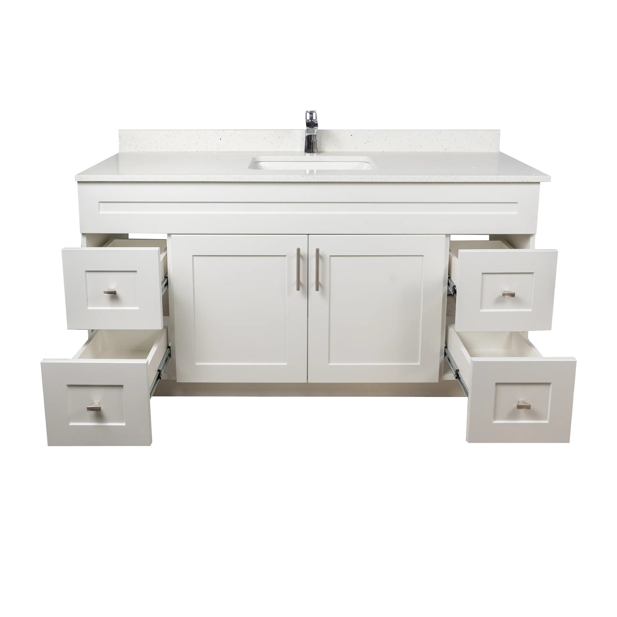 60" MDF - Single Sink - White - Shaker Doors - Softclose Hardware - Image 5