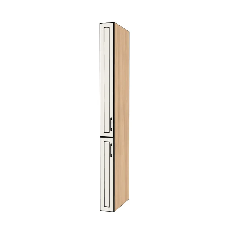 7" Wide Tall Pantry Cabinet - (Hardrock Maple Melamine Boxes - Thermofoil Doors) 24 D
