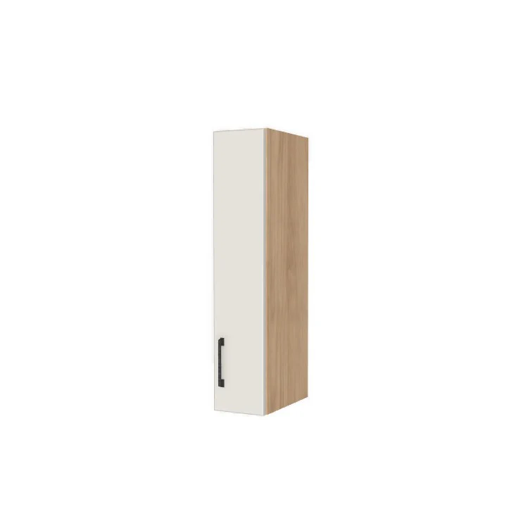 7" Wide x 34" High Wall Cabinet - (Hardrock Maple Melamine Boxes - Flat Panel Doors)