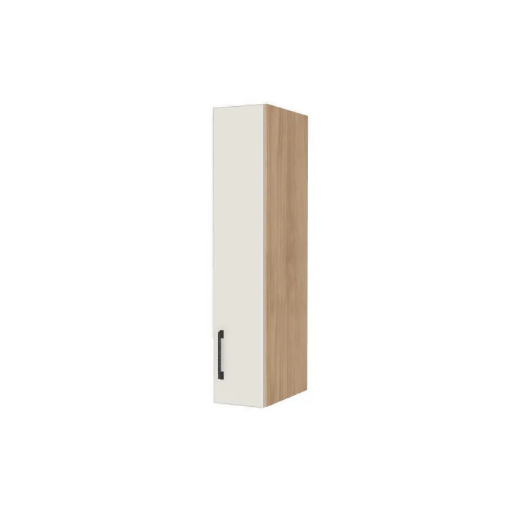 7" Wide x 36" High Wall Cabinet - (Hardrock Maple Melamine Boxes - Flat Panel Doors)