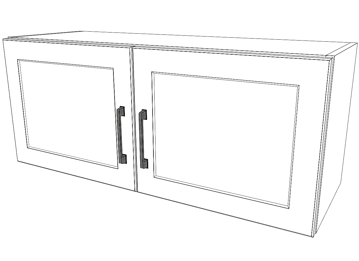 36" Wide x 15" High Fridge Cabinet - Painted Doors