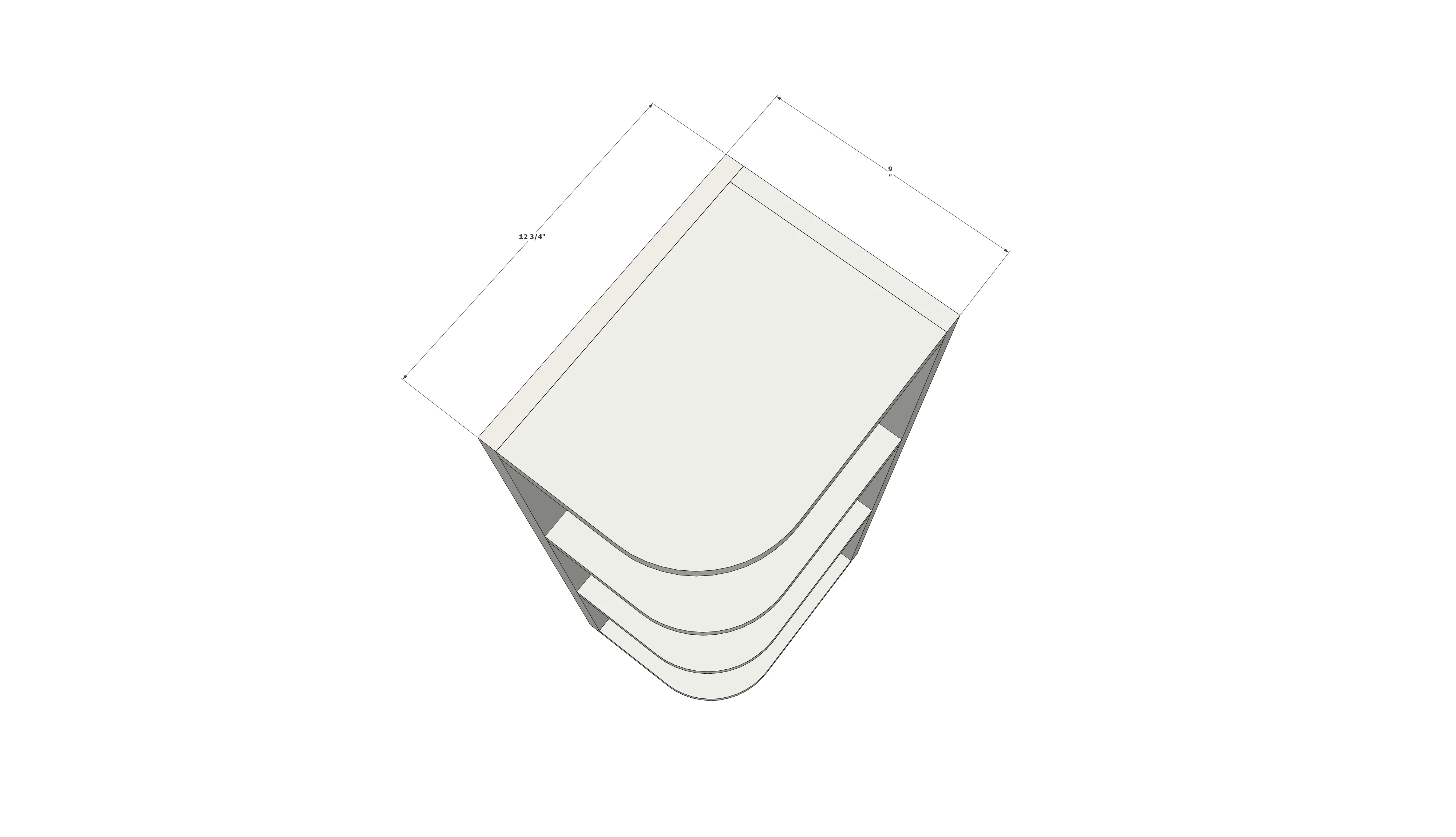 Corner Open Shelf Cabinet - 4" Radius - Image 4